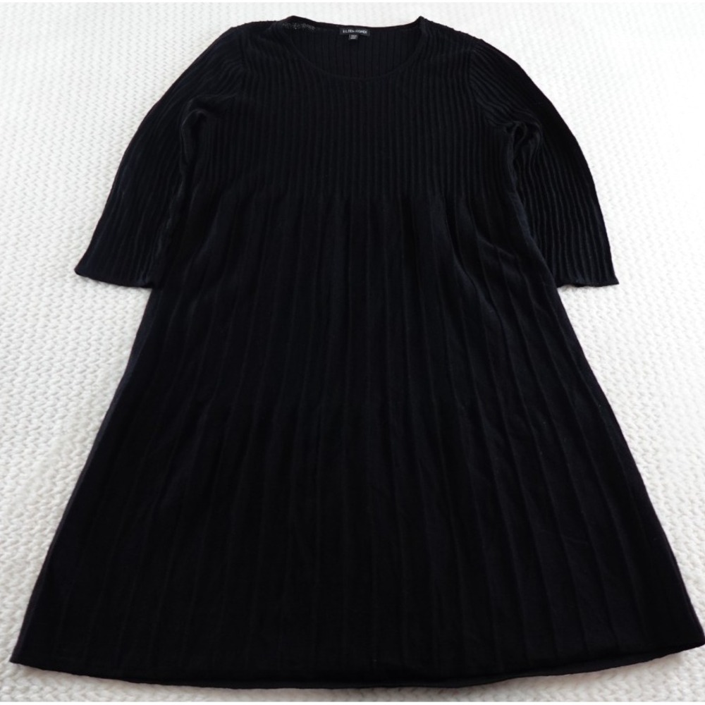 Eileen Fisher Black  Lightweight Scoop Neck Dress size medium